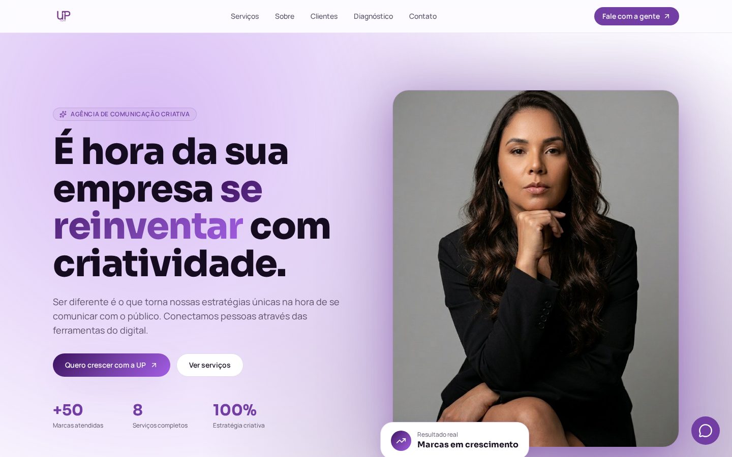 Página UP Digital Comunicação
